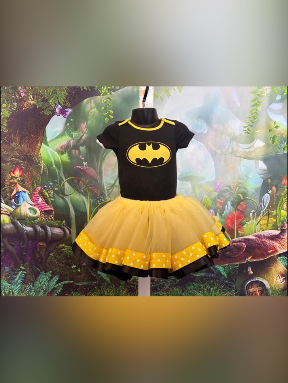 Yellow and Black Batman Tutu Dress for Kids